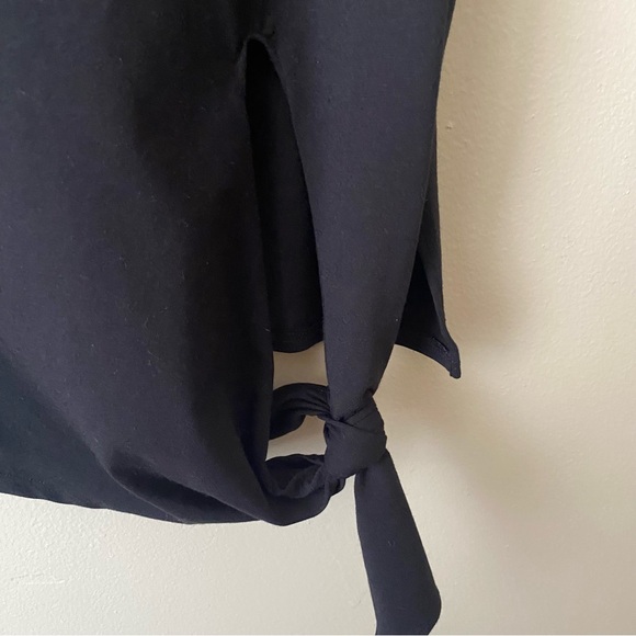Theory | Dorotea Side Tie T-Shirt Top Ranmire Knit Black Small NWT - Picture 3 of 7